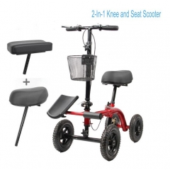 Outdoor 2 Into 1 Steerable Seated Knee Scooter