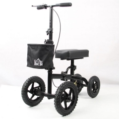 Outdoor Knee Scooter Walker With Drum Brake With 10inch Pneumatic Tire